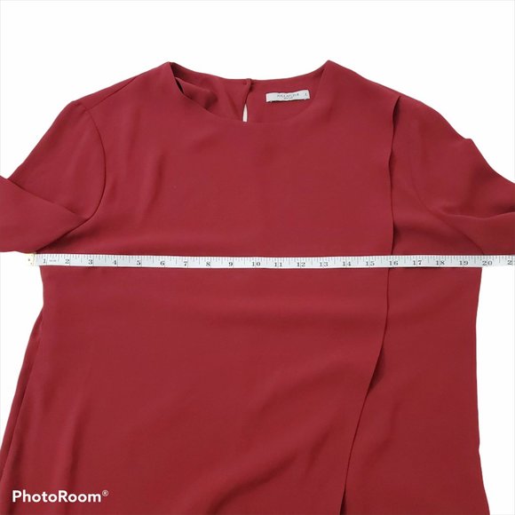 M.M. Lafleur Bourgeois Top Blouse Red Wrap Small - Picture 9 of 11